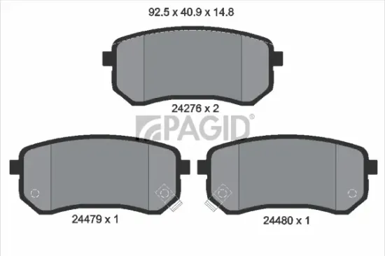 Bremsbelagsatz, Scheibenbremse Hinterachse PAGID T1553N Bild Bremsbelagsatz, Scheibenbremse Hinterachse PAGID T1553N