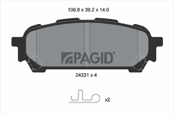 Bremsbelagsatz, Scheibenbremse Hinterachse PAGID T1595N