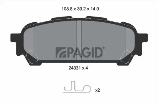 Bremsbelagsatz, Scheibenbremse Hinterachse PAGID T1595N Bild Bremsbelagsatz, Scheibenbremse Hinterachse PAGID T1595N