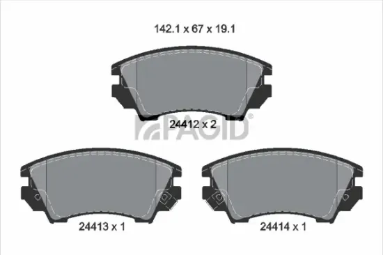 Bremsbelagsatz, Scheibenbremse Vorderachse PAGID T1668N Bild Bremsbelagsatz, Scheibenbremse Vorderachse PAGID T1668N