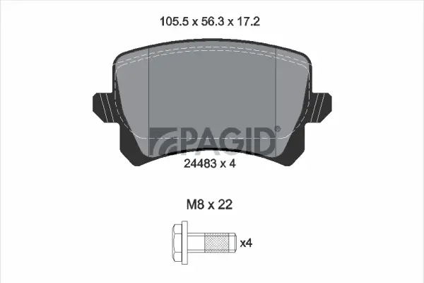 Bremsbelagsatz, Scheibenbremse Hinterachse PAGID T1699N