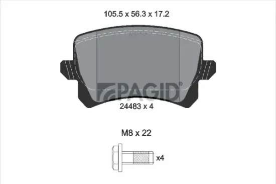 Bremsbelagsatz, Scheibenbremse Hinterachse PAGID T1699N Bild Bremsbelagsatz, Scheibenbremse Hinterachse PAGID T1699N