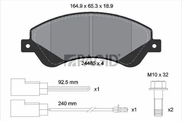 Bremsbelagsatz, Scheibenbremse Vorderachse PAGID T1641N