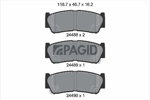 Bremsbelagsatz, Scheibenbremse Hinterachse PAGID T1672N