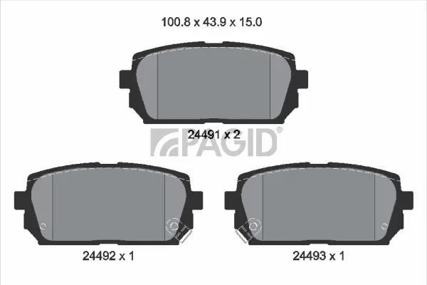 Bremsbelagsatz, Scheibenbremse Hinterachse PAGID T1661N