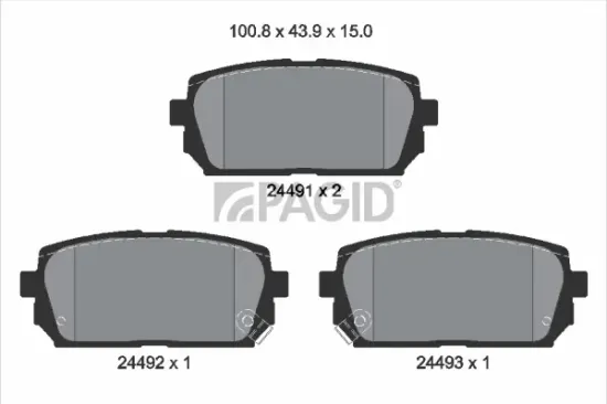 Bremsbelagsatz, Scheibenbremse Hinterachse PAGID T1661N Bild Bremsbelagsatz, Scheibenbremse Hinterachse PAGID T1661N