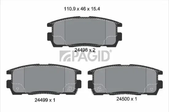 Bremsbelagsatz, Scheibenbremse Hinterachse PAGID T1659N Bild Bremsbelagsatz, Scheibenbremse Hinterachse PAGID T1659N