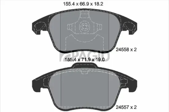 Bremsbelagsatz, Scheibenbremse Vorderachse PAGID T2013N Bild Bremsbelagsatz, Scheibenbremse Vorderachse PAGID T2013N