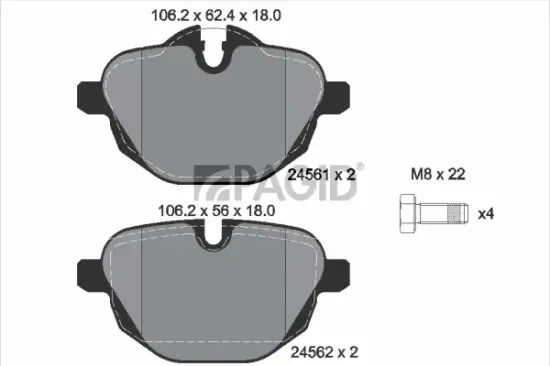 Bremsbelagsatz, Scheibenbremse Hinterachse PAGID T1769N Bild Bremsbelagsatz, Scheibenbremse Hinterachse PAGID T1769N
