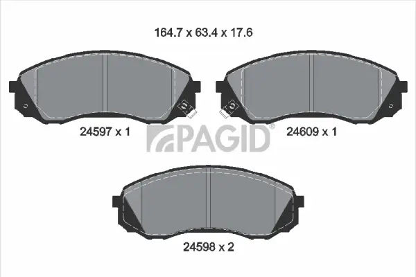Bremsbelagsatz, Scheibenbremse Vorderachse PAGID T1724N