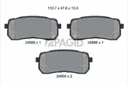 Bremsbelagsatz, Scheibenbremse Hinterachse PAGID T1725N