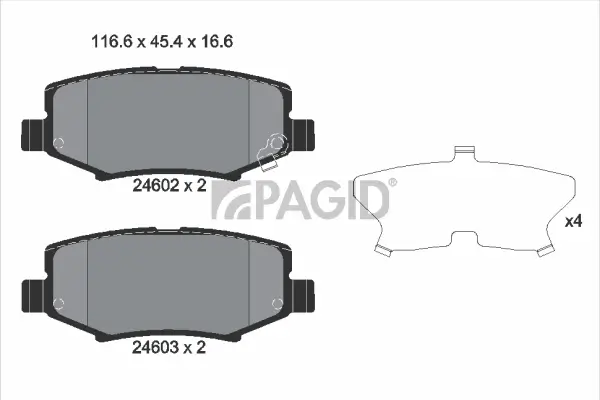 Bremsbelagsatz, Scheibenbremse Hinterachse PAGID T1822N