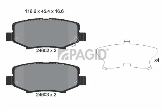 Bremsbelagsatz, Scheibenbremse Hinterachse PAGID T1822N Bild Bremsbelagsatz, Scheibenbremse Hinterachse PAGID T1822N