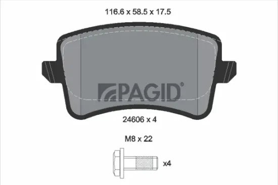 Bremsbelagsatz, Scheibenbremse Hinterachse PAGID T1736N Bild Bremsbelagsatz, Scheibenbremse Hinterachse PAGID T1736N
