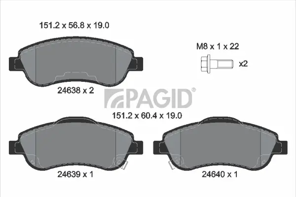 Bremsbelagsatz, Scheibenbremse Vorderachse PAGID T1731N