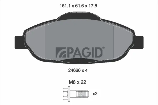 Bremsbelagsatz, Scheibenbremse Vorderachse PAGID T1766N