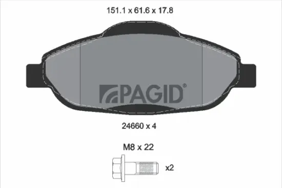 Bremsbelagsatz, Scheibenbremse Vorderachse PAGID T1766N Bild Bremsbelagsatz, Scheibenbremse Vorderachse PAGID T1766N