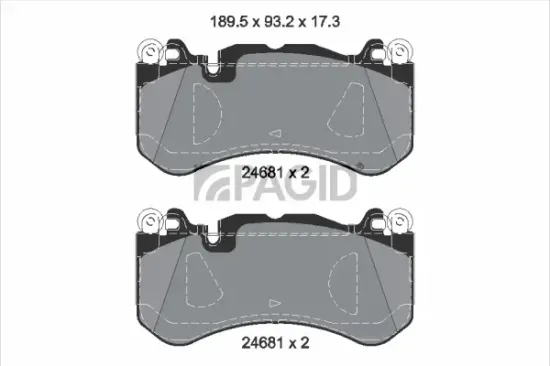Bremsbelagsatz, Scheibenbremse Vorderachse PAGID T4617N Bild Bremsbelagsatz, Scheibenbremse Vorderachse PAGID T4617N