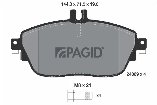 Bremsbelagsatz, Scheibenbremse Vorderachse PAGID T2149N