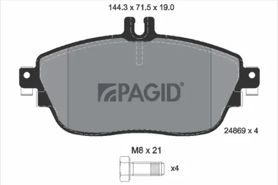 Bremsbelagsatz, Scheibenbremse Vorderachse PAGID T2149N Bild Bremsbelagsatz, Scheibenbremse Vorderachse PAGID T2149N