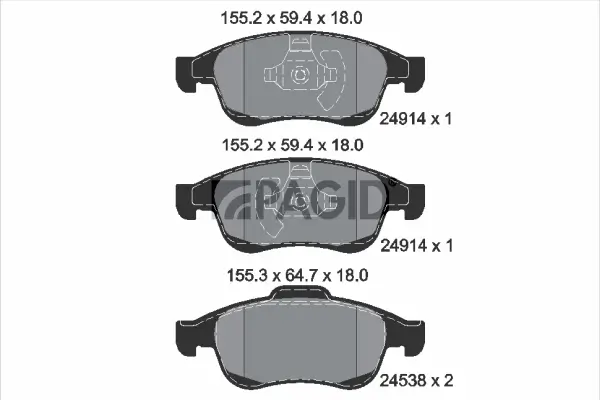 Bremsbelagsatz, Scheibenbremse Vorderachse PAGID T1894N
