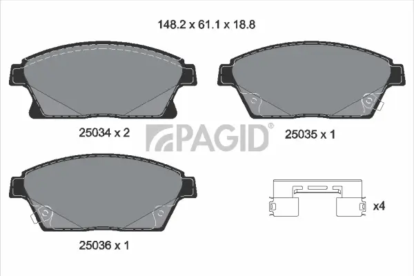 Bremsbelagsatz, Scheibenbremse Vorderachse PAGID T1959N