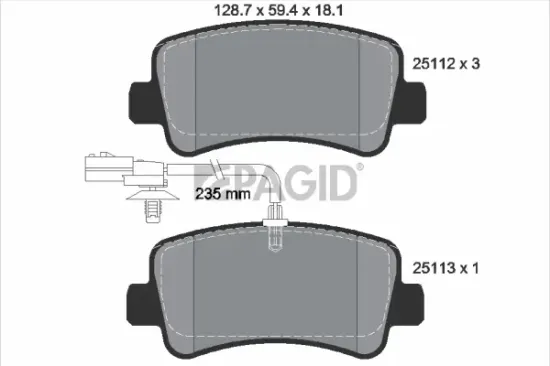 Bremsbelagsatz, Scheibenbremse Hinterachse PAGID T1970N Bild Bremsbelagsatz, Scheibenbremse Hinterachse PAGID T1970N