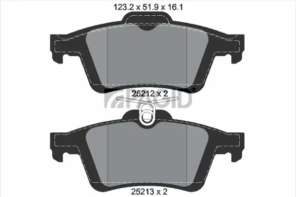 Bremsbelagsatz, Scheibenbremse Hinterachse PAGID T2050N