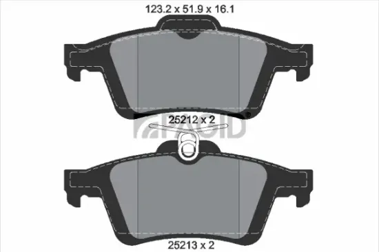 Bremsbelagsatz, Scheibenbremse Hinterachse PAGID T2050N Bild Bremsbelagsatz, Scheibenbremse Hinterachse PAGID T2050N