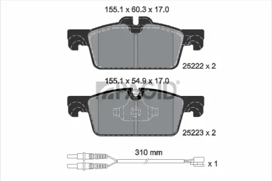 Bremsbelagsatz, Scheibenbremse Vorderachse PAGID T2041N Bild Bremsbelagsatz, Scheibenbremse Vorderachse PAGID T2041N