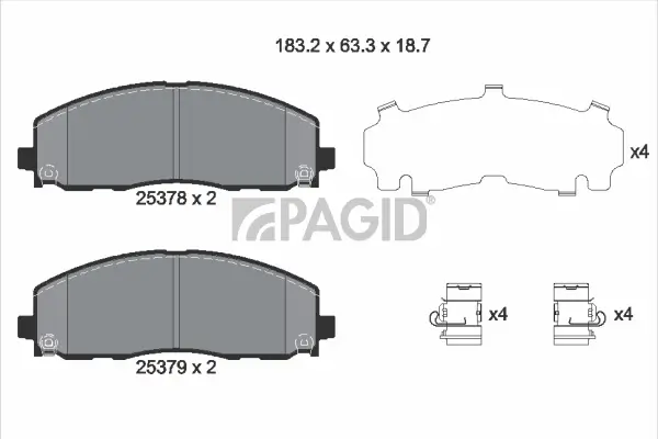 Bremsbelagsatz, Scheibenbremse Vorderachse PAGID T3144N
