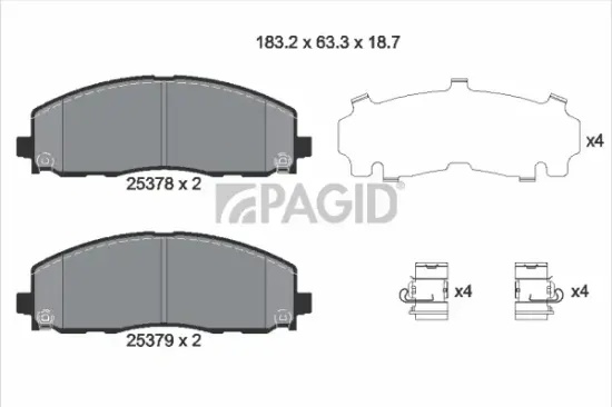 Bremsbelagsatz, Scheibenbremse Vorderachse PAGID T3144N Bild Bremsbelagsatz, Scheibenbremse Vorderachse PAGID T3144N