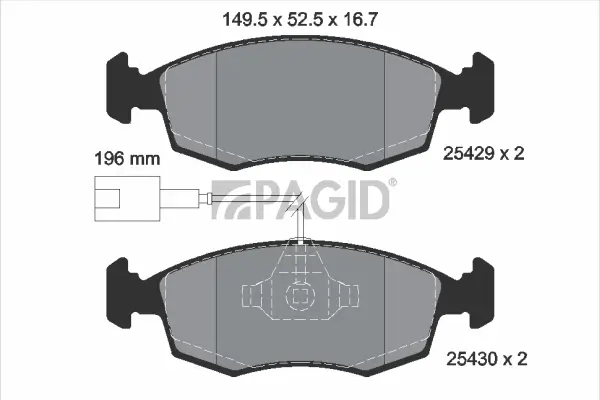 Bremsbelagsatz, Scheibenbremse Vorderachse PAGID T2112N