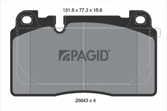 Bremsbelagsatz, Scheibenbremse Vorderachse PAGID T2213N Bild Bremsbelagsatz, Scheibenbremse Vorderachse PAGID T2213N