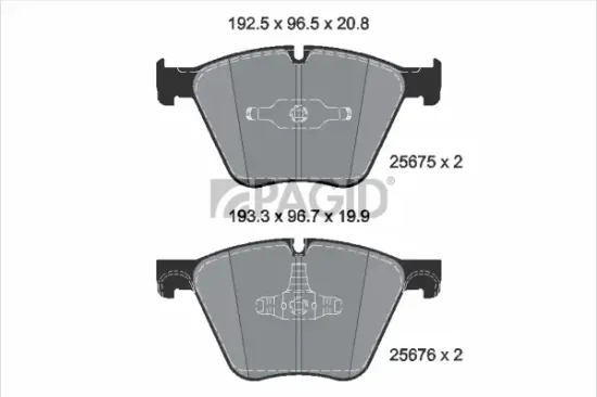 Bremsbelagsatz, Scheibenbremse Vorderachse PAGID T2854N Bild Bremsbelagsatz, Scheibenbremse Vorderachse PAGID T2854N
