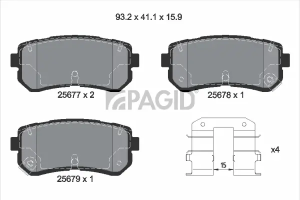Bremsbelagsatz, Scheibenbremse Hinterachse PAGID T2280N