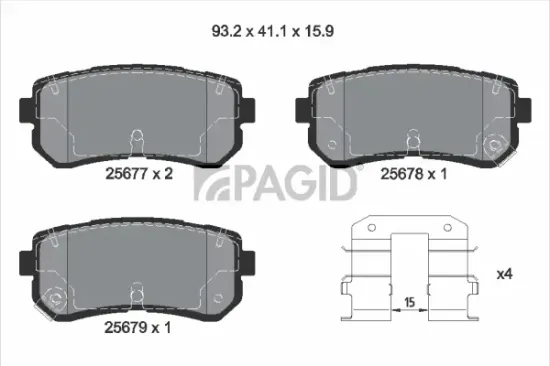 Bremsbelagsatz, Scheibenbremse Hinterachse PAGID T2280N Bild Bremsbelagsatz, Scheibenbremse Hinterachse PAGID T2280N