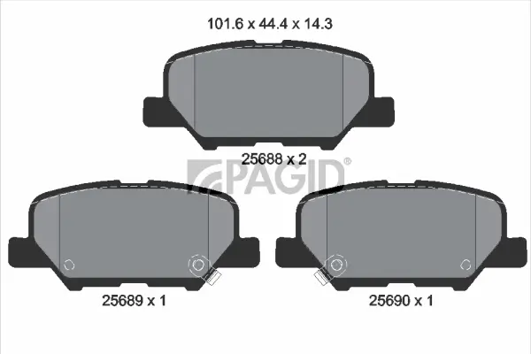 Bremsbelagsatz, Scheibenbremse Hinterachse PAGID T2237N