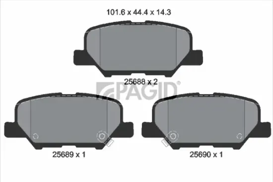 Bremsbelagsatz, Scheibenbremse Hinterachse PAGID T2237N Bild Bremsbelagsatz, Scheibenbremse Hinterachse PAGID T2237N