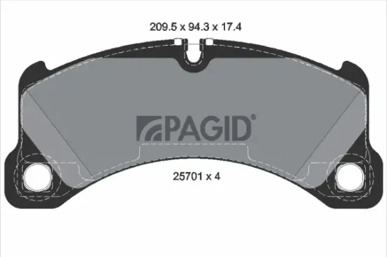 Bremsbelagsatz, Scheibenbremse Vorderachse PAGID T2342N Bild Bremsbelagsatz, Scheibenbremse Vorderachse PAGID T2342N