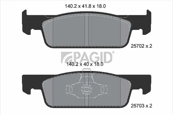 Bremsbelagsatz, Scheibenbremse Vorderachse PAGID T2260N