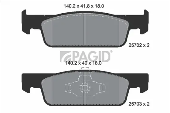 Bremsbelagsatz, Scheibenbremse Vorderachse PAGID T2260N Bild Bremsbelagsatz, Scheibenbremse Vorderachse PAGID T2260N
