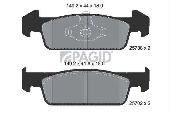Bremsbelagsatz, Scheibenbremse Vorderachse PAGID T2275N