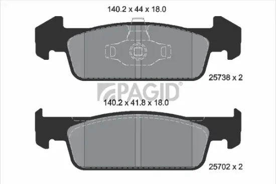 Bremsbelagsatz, Scheibenbremse Vorderachse PAGID T2275N Bild Bremsbelagsatz, Scheibenbremse Vorderachse PAGID T2275N