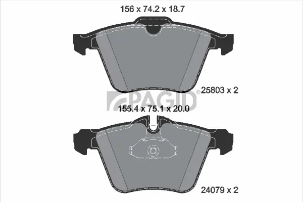 Bremsbelagsatz, Scheibenbremse Vorderachse PAGID T2266N