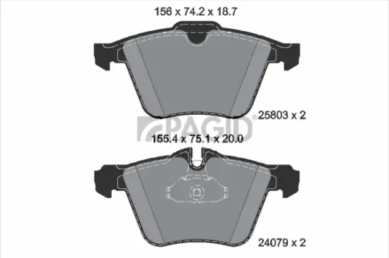 Bremsbelagsatz, Scheibenbremse Vorderachse PAGID T2266N Bild Bremsbelagsatz, Scheibenbremse Vorderachse PAGID T2266N