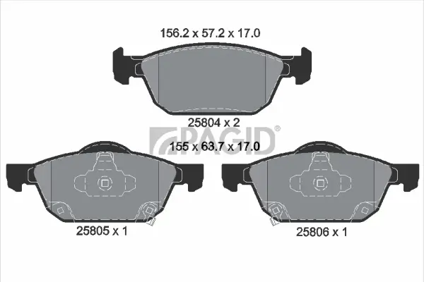 Bremsbelagsatz, Scheibenbremse Vorderachse PAGID T2319N