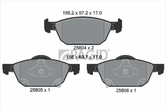 Bremsbelagsatz, Scheibenbremse Vorderachse PAGID T2319N Bild Bremsbelagsatz, Scheibenbremse Vorderachse PAGID T2319N
