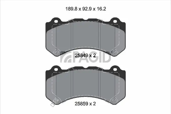 Bremsbelagsatz, Scheibenbremse Vorderachse PAGID T2288N