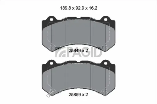 Bremsbelagsatz, Scheibenbremse Vorderachse PAGID T2288N Bild Bremsbelagsatz, Scheibenbremse Vorderachse PAGID T2288N